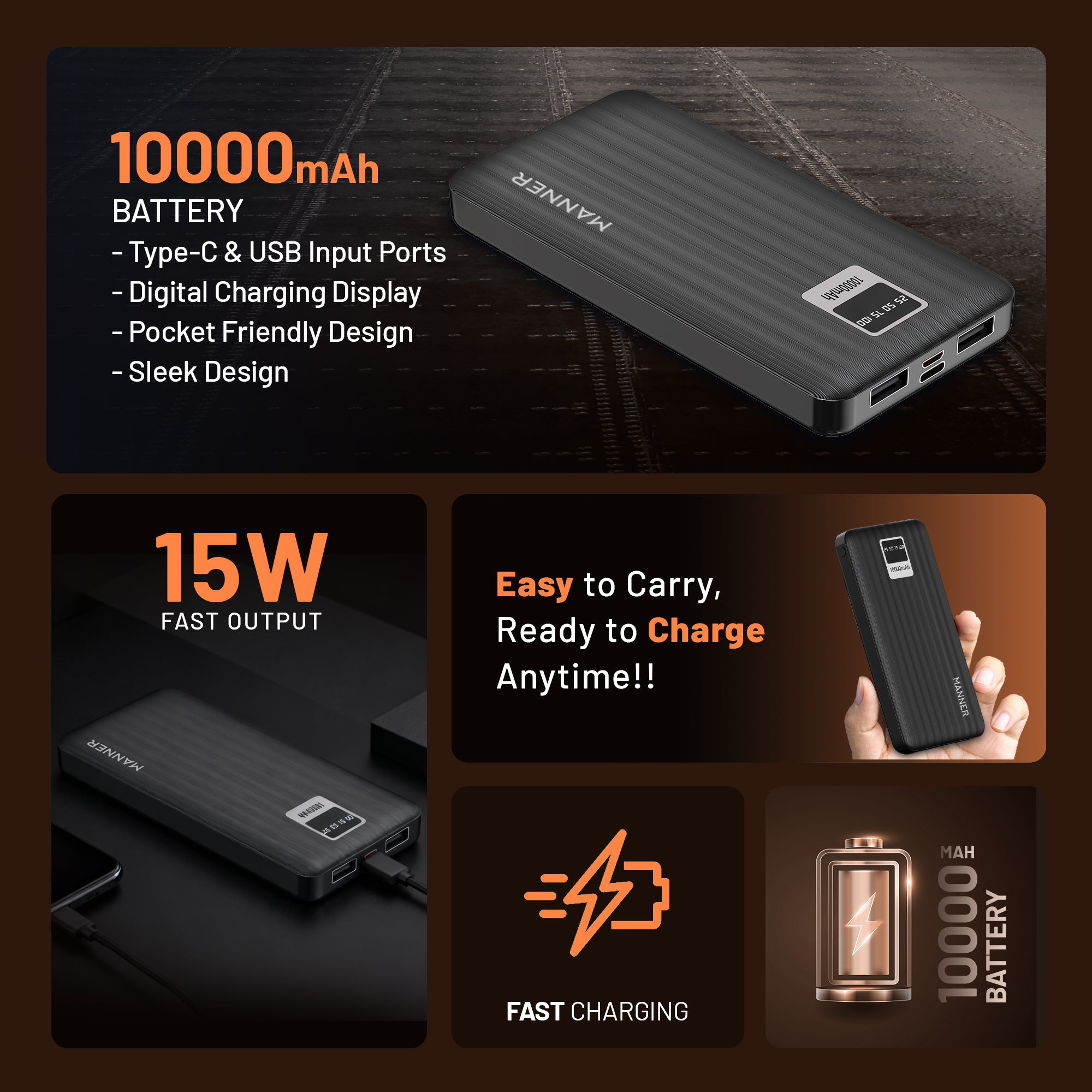 Manner 10000mAh 15W Power Bank