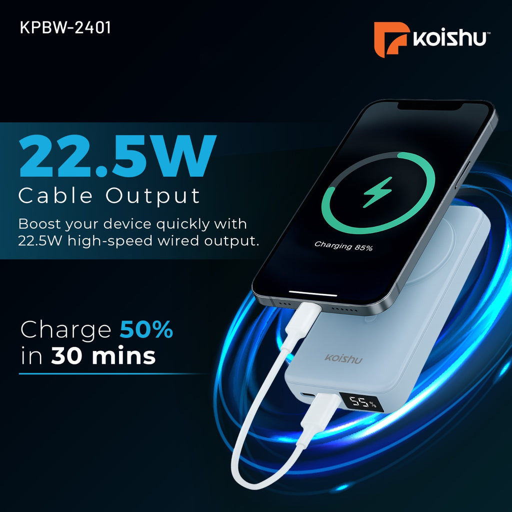 KOISHU Air Pro Wireless Magnetic Power Bank (KPBW-2401)
