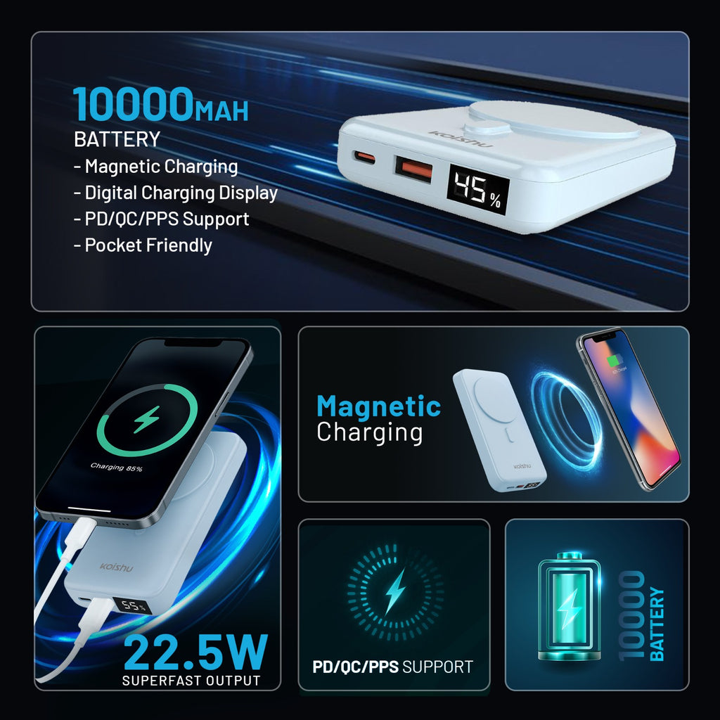 KOISHU Air Pro Wireless Magnetic Power Bank (KPBW-2401)