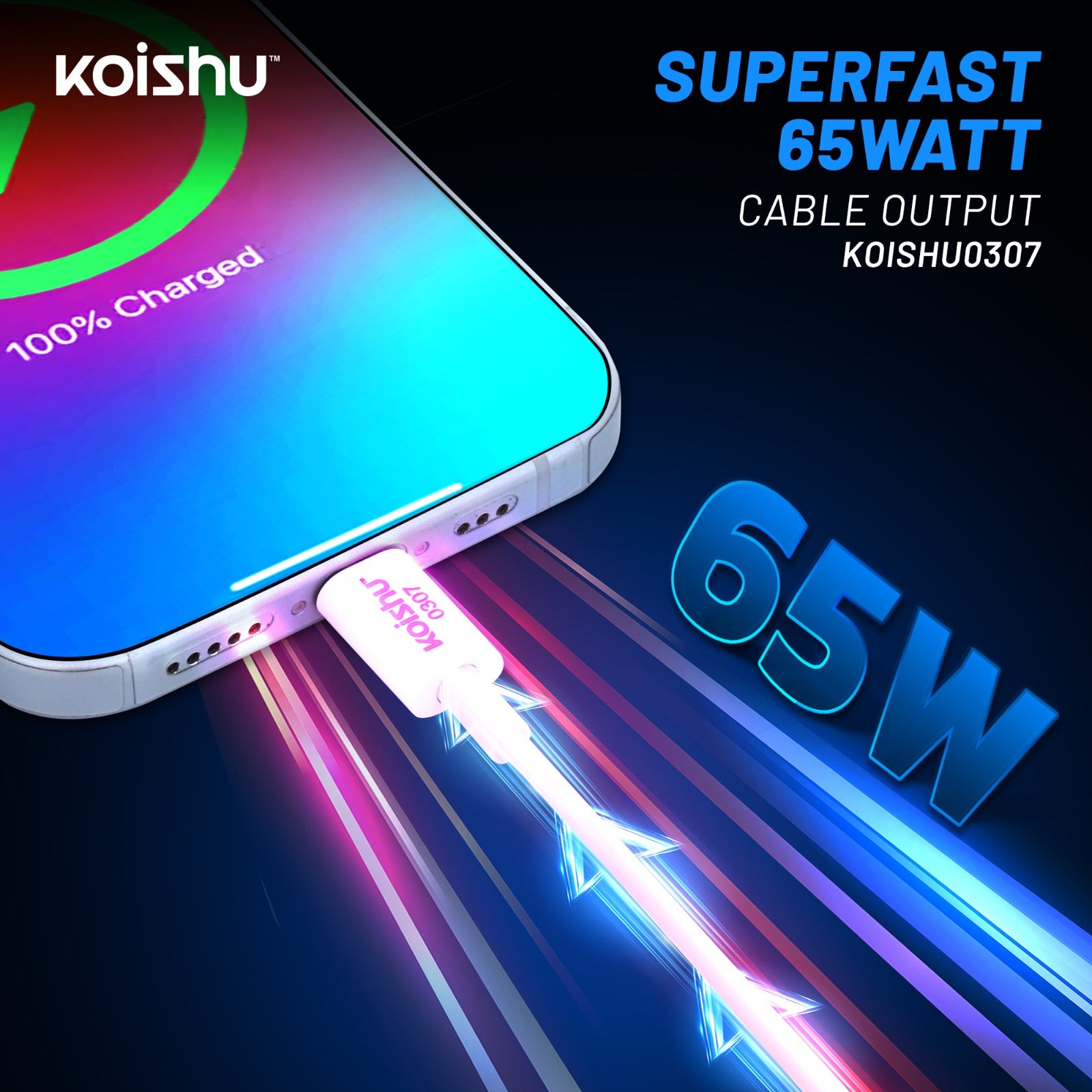 KOISHU C to C 65W Fast Charging Cable (KOISHU0307)