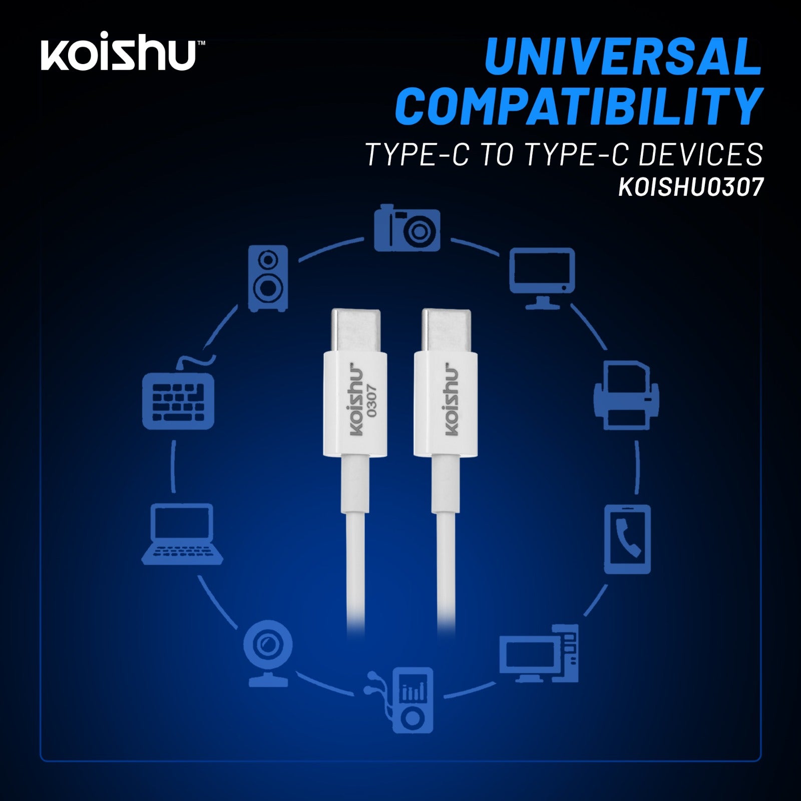 KOISHU C to C 65W Fast Charging Cable (KOISHU0307)