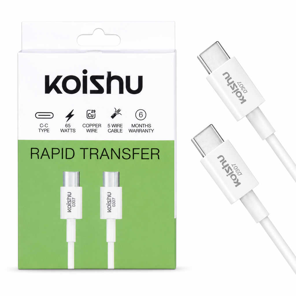 KOISHU C to C 65W Fast Charging Cable (KOISHU0307)